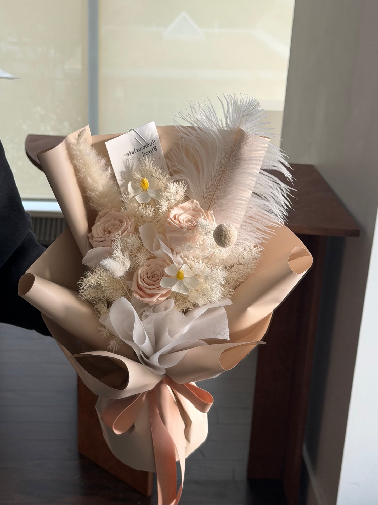 Soft Beige Preserved Flower bouquet