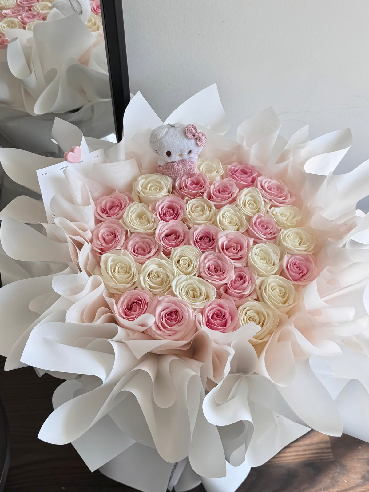 White & Pink Rose Bouquet
