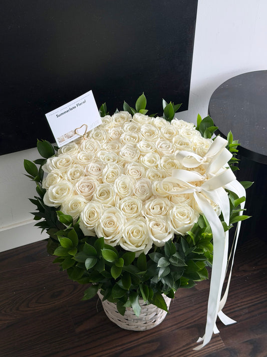 Rose Basket Collection - White