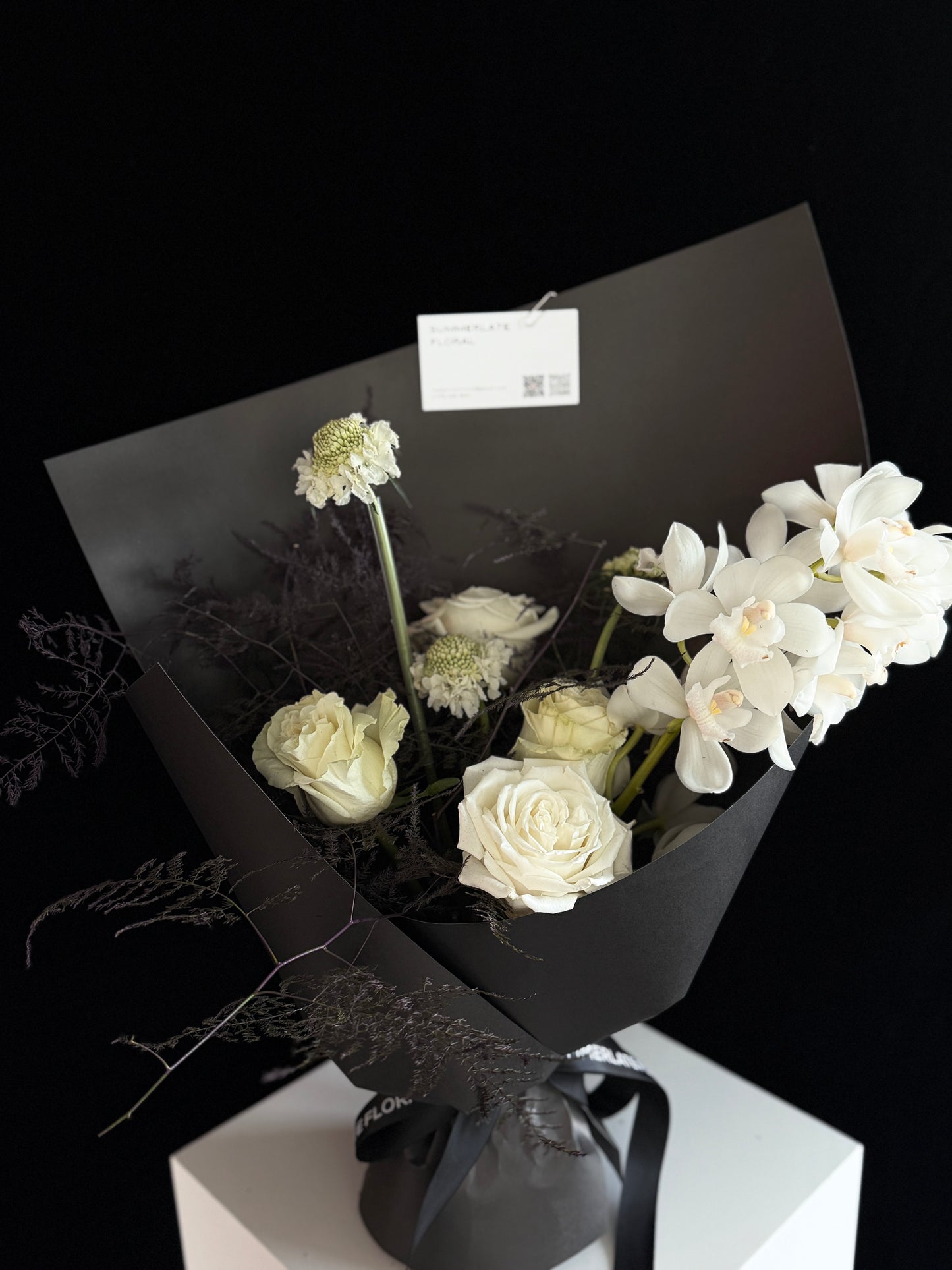 White cymbidium bouquet