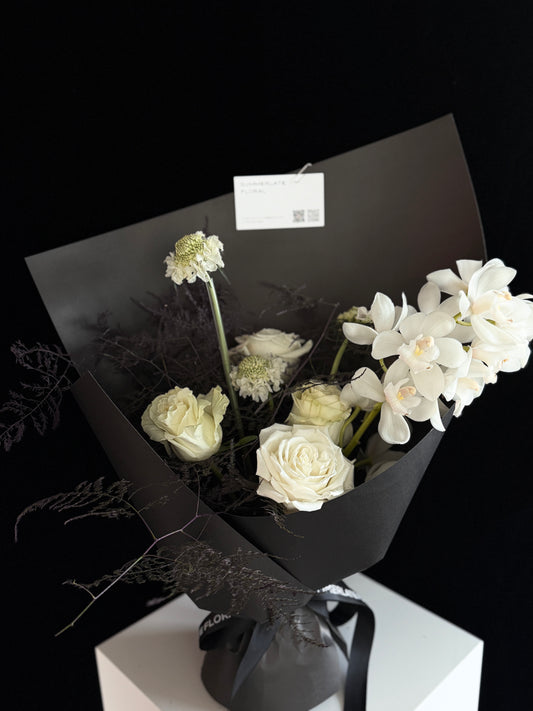 White cymbidium bouquet