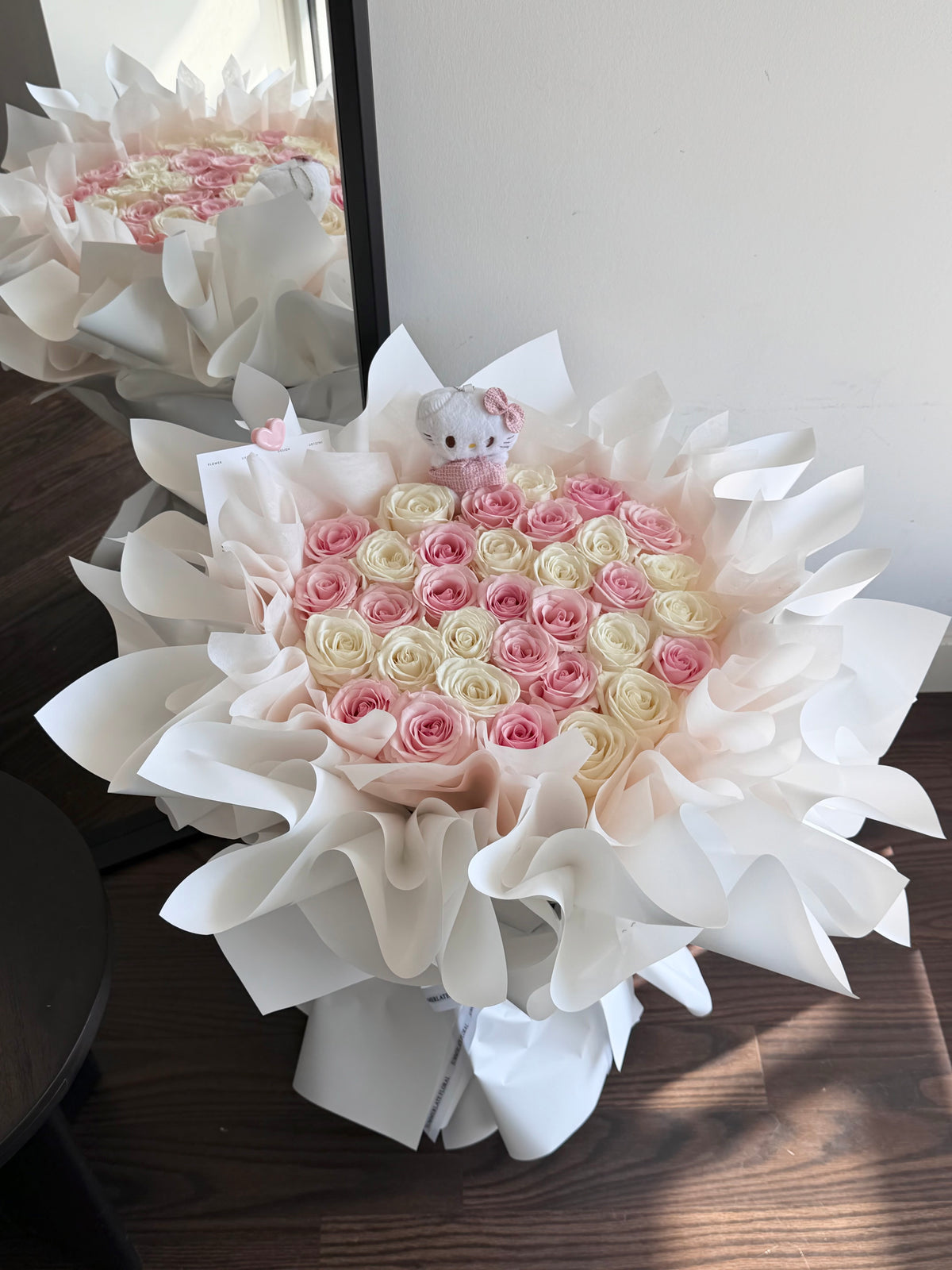 White & Pink Rose Bouquet