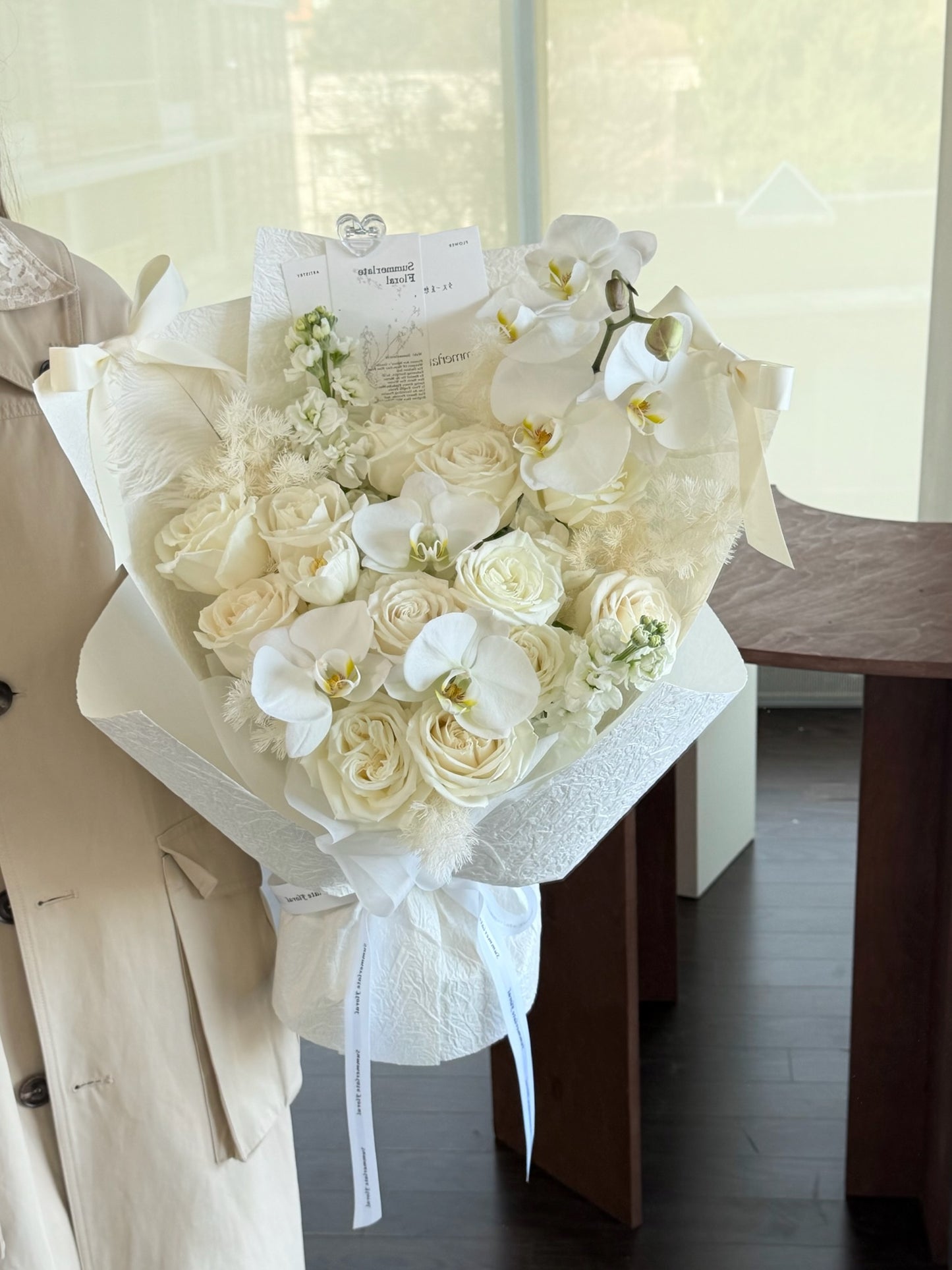 Orchid & Rose in white