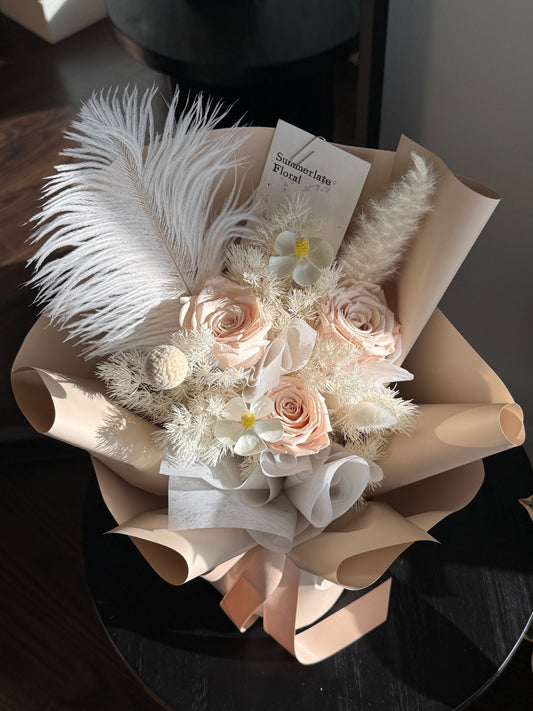 Soft Beige Preserved Flower bouquet