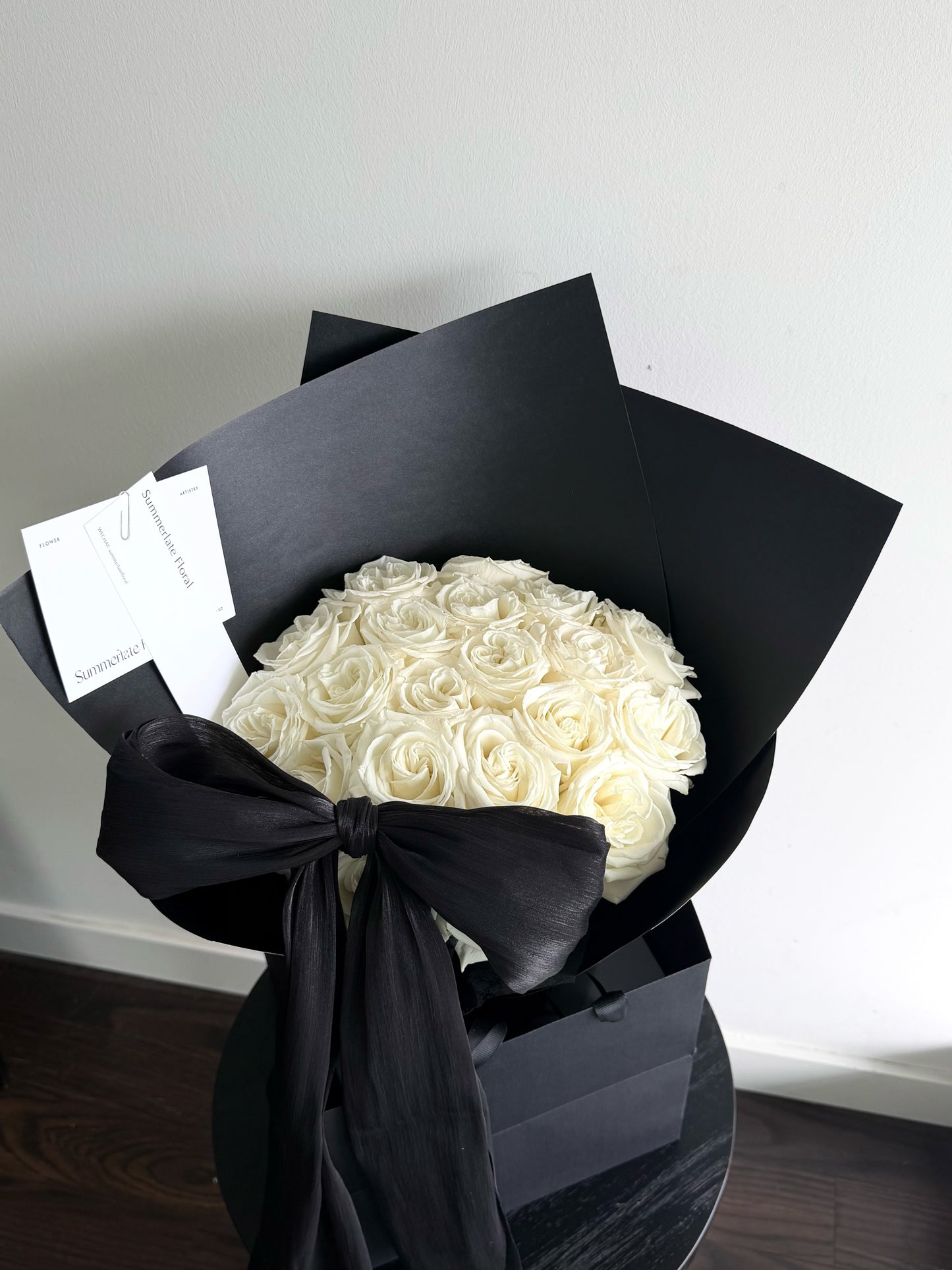 White Rose with Silky Ribbon